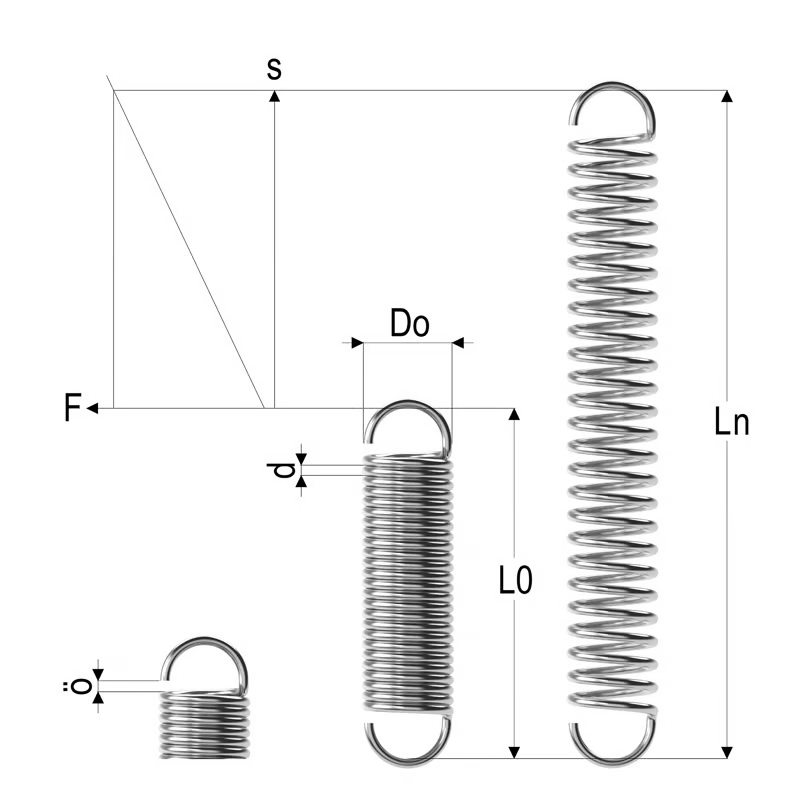 Disegno molla a trazione